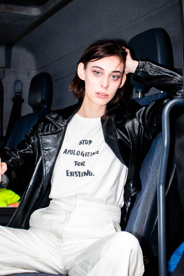 T-Shirt by Milk 'Stop Apologising for Existing' with Eve Smiski