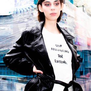 T-Shirt by Milk 'Stop Apologising for Existing' with Eve Smiski