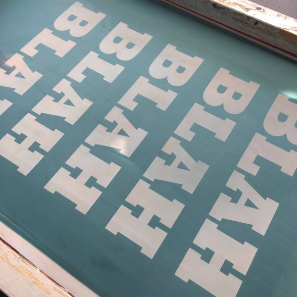 BLAH BLAH BLAH hand screen print